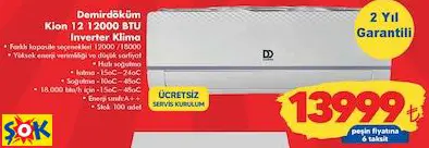 DEMİRDÖKÜM KİON 12 12000 BTU INVERTER KLİMA